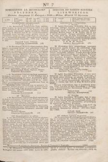 Pribavlenìe k˝ Litovskomu Věstniku = Dodatek do Gazety Kuryera Litewskiego. 1838, Ner 7 (11 stycznia)