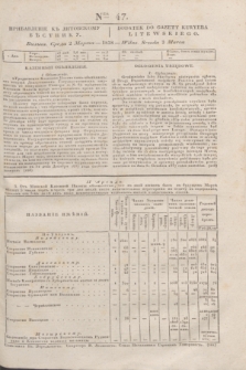 Pribavlenìe k˝ Litovskomu Věstniku = Dodatek do Gazety Kuryera Litewskiego. 1838, Ner 47 (2 marca)