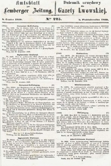 Amtsblatt zur Lemberger Zeitung = Dziennik Urzędowy do Gazety Lwowskiej. 1859, nr 225