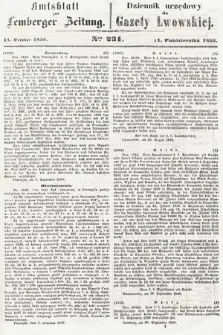 Amtsblatt zur Lemberger Zeitung = Dziennik Urzędowy do Gazety Lwowskiej. 1859, nr 231