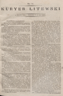 Kuryer Litewski. 1813, Nro 71 (5 września) + dod.