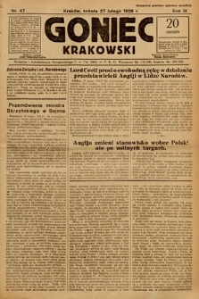 Goniec Krakowski. 1926, nr 47