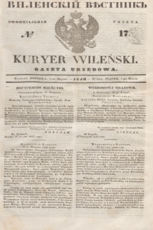 Vilenskìj Věstnik'' : officìal'naâ gazeta = Kuryer Wileński : gazeta urzędowa. 1846, № 17 (1 marca)