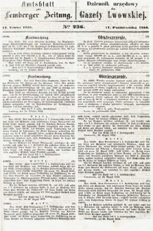 Amtsblatt zur Lemberger Zeitung = Dziennik Urzędowy do Gazety Lwowskiej. 1859, nr 236