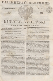 Vilenskìj Věstnik'' : officìal'naâ gazeta = Kuryer Wileński : gazeta urzędowa. 1846, № 71 (13 września)