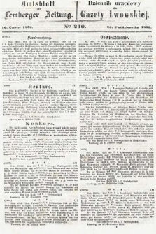 Amtsblatt zur Lemberger Zeitung = Dziennik Urzędowy do Gazety Lwowskiej. 1859, nr 239