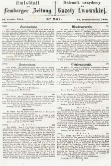 Amtsblatt zur Lemberger Zeitung = Dziennik Urzędowy do Gazety Lwowskiej. 1859, nr 241