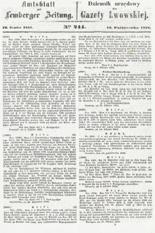 Amtsblatt zur Lemberger Zeitung = Dziennik Urzędowy do Gazety Lwowskiej. 1859, nr 244