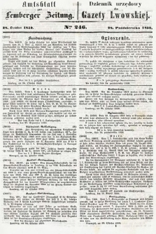 Amtsblatt zur Lemberger Zeitung = Dziennik Urzędowy do Gazety Lwowskiej. 1859, nr 246