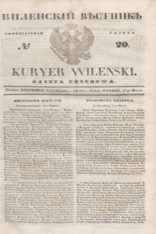 Vilenskìj Věstnik'' : officìal'naâ gazeta = Kuryer Wileński : gazeta urzędowa. 1847, № 20 (11 marca)