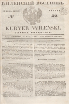 Vilenskìj Věstnik'' : officìal'naâ gazeta = Kuryer Wileński : gazeta urzędowa. 1847, № 52 (8 lipca)
