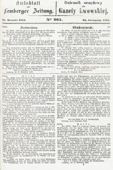 Amtsblatt zur Lemberger Zeitung = Dziennik Urzędowy do Gazety Lwowskiej. 1859, nr 265