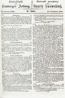 Amtsblatt zur Lemberger Zeitung = Dziennik Urzędowy do Gazety Lwowskiej. 1859, nr 268