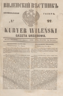 Vilenskìj Věstnik'' : officìal'naâ gazeta = Kuryer Wileński : gazeta urzędowa. 1848, № 27 (2 kwietnia)