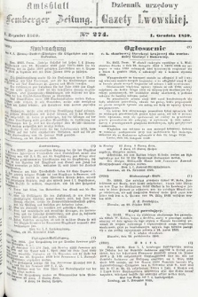 Amtsblatt zur Lemberger Zeitung = Dziennik Urzędowy do Gazety Lwowskiej. 1859, nr 274