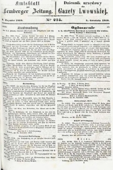 Amtsblatt zur Lemberger Zeitung = Dziennik Urzędowy do Gazety Lwowskiej. 1859, nr 275