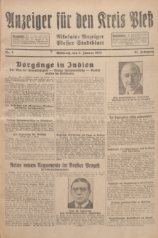 Anzeiger für den Kreis Pleß : Nikolaier Anzeiger : Plesser Stadtblatt. Jg.81, Nr. 3 (6 Januar 1932)