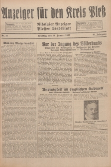 Anzeiger für den Kreis Pleß : Nikolaier Anzeiger : Plesser Stadtblatt. Jg.81, Nr. 11 (24 Januar 1932)