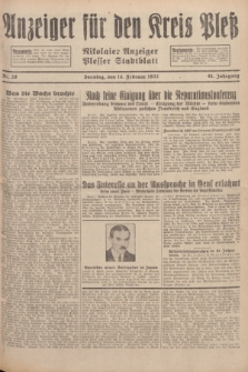 Anzeiger für den Kreis Pleß : Nikolaier Anzeiger : Plesser Stadtblatt. Jg.81, Nr. 20 (14 Februar 1932)