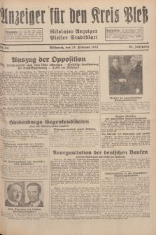 Anzeiger für den Kreis Pleß : Nikolaier Anzeiger : Plesser Stadtblatt. Jg.81, Nr. 24 (24 Februar 1932)