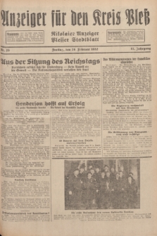 Anzeiger für den Kreis Pleß : Nikolaier Anzeiger : Plesser Stadtblatt. Jg.81, Nr. 25 (26 Februar 1932)