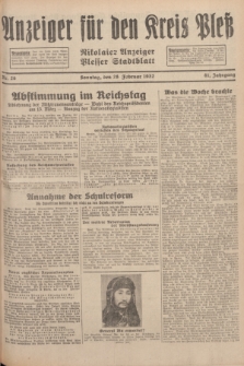 Anzeiger für den Kreis Pleß : Nikolaier Anzeiger : Plesser Stadtblatt. Jg.81, Nr. 26 (28 Februar 1932)