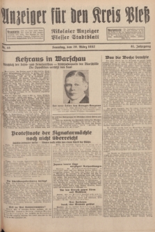 Anzeiger für den Kreis Pleß : Nikolaier Anzeiger : Plesser Stadtblatt. Jg.81, Nr. 35 (20 März 1932)