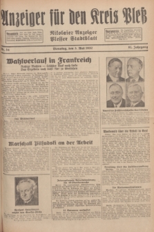 Anzeiger für den Kreis Pleß : Nikolaier Anzeiger : Plesser Stadtblatt. Jg.81, Nr. 54 (3 Mai 1932)