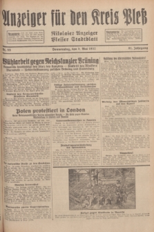 Anzeiger für den Kreis Pleß : Nikolaier Anzeiger : Plesser Stadtblatt. Jg.81, Nr. 55 (5 Mai 1932)