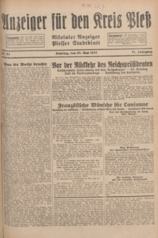 Anzeiger für den Kreis Pleß : Nikolaier Anzeiger : Plesser Stadtblatt. Jg.81, Nr. 64 (29 Mai 1932)