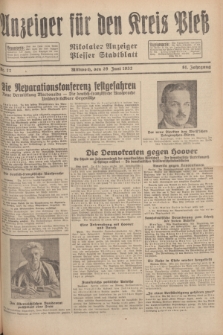 Anzeiger für den Kreis Pleß : Nikolaier Anzeiger : Plesser Stadtblatt. Jg.81, Nr. 77 (29 Juni 1932)