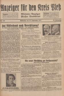 Anzeiger für den Kreis Pleß : Nikolaier Anzeiger : Plesser Stadtblatt. Jg.81, Nr. 116 (28 September 1932)