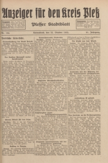 Anzeiger für den Kreis Pleß : Plesser Stadtblatt. Jg.81, Nr. 124 (22 Oktober 1932)