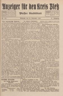 Anzeiger für den Kreis Pleß : Plesser Stadtblatt. Jg.81, Nr. 133 (23 November 1932)