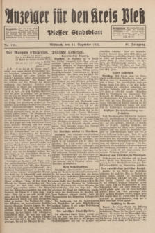 Anzeiger für den Kreis Pleß : Plesser Stadtblatt. Jg.81, Nr. 139 (14 Dezember 1932)