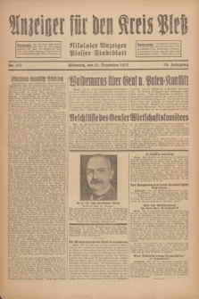 Anzeiger für den Kreis Pleß : Nikolaier Anzeiger : Plesser Stadtblatt. Jg.76, Nr. 152 (21 Dezember 1927)
