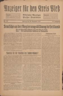 Anzeiger für den Kreis Pleß : Nikolaier Anzeiger : Plesser Stadtblatt. Jg.76, Nr. 156 (30 Dezember 1927)
