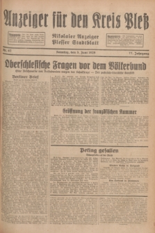 Anzeiger für den Kreis Pleß : Nikolaier Anzeiger : Plesser Stadtblatt. Jg.77, Nr. 67 (3 Juni 1928)