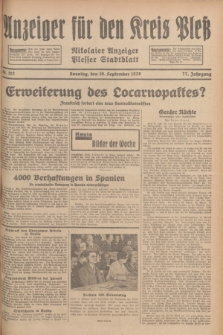 Anzeiger für den Kreis Pleß : Nikolaier Anzeiger : Plesser Stadtblatt. Jg.77, Nr. 112 (16 September 1928)