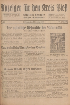 Anzeiger für den Kreis Pleß : Nikolaier Anzeiger : Plesser Stadtblatt. Jg.78, Nr. 10 (23 Januar 1929)