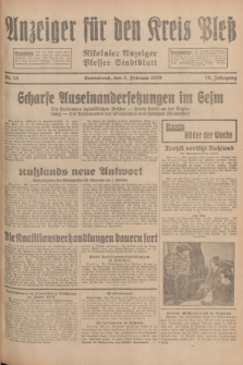 Anzeiger für den Kreis Pleß : Nikolaier Anzeiger : Plesser Stadtblatt. Jg.78, Nr. 15 (2 Februar 1929)