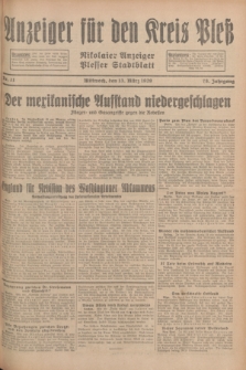 Anzeiger für den Kreis Pleß : Nikolaier Anzeiger : Plesser Stadtblatt. Jg.78, Nr. 31 (13 März 1929)