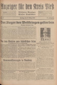 Anzeiger für den Kreis Pleß : Nikolaier Anzeiger : Plesser Stadtblatt. Jg.78, Nr. 35 (22 März 1929)