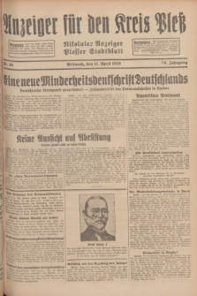 Anzeiger für den Kreis Pleß : Nikolaier Anzeiger : Plesser Stadtblatt. Jg.78, Nr. 46 (17 April 1929)