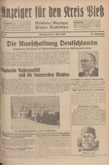 Anzeiger für den Kreis Pleß : Nikolaier Anzeiger : Plesser Stadtblatt. Jg.78, Nr. 53 (3 Mai 1929)