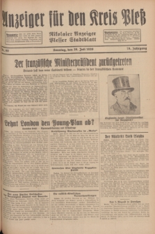 Anzeiger für den Kreis Pleß : Nikolaier Anzeiger : Plesser Stadtblatt. Jg.78, Nr. 90 (28 Juli 1929)