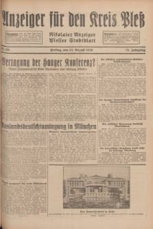 Anzeiger für den Kreis Pleß : Nikolaier Anzeiger : Plesser Stadtblatt. Jg.78, Nr. 101 (23 August 1929)
