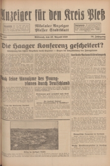 Anzeiger für den Kreis Pleß : Nikolaier Anzeiger : Plesser Stadtblatt. Jg.78, Nr. 103 (28 August 1929)