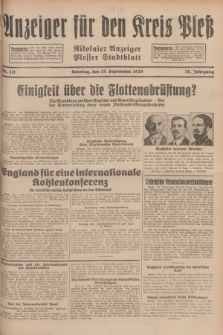 Anzeiger für den Kreis Pleß : Nikolaier Anzeiger : Plesser Stadtblatt. Jg.78, Nr. 111 (15 September 1929)