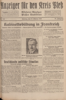 Anzeiger für den Kreis Pleß : Nikolaier Anzeiger : Plesser Stadtblatt. Jg.78, Nr. 129 (27 October 1929)